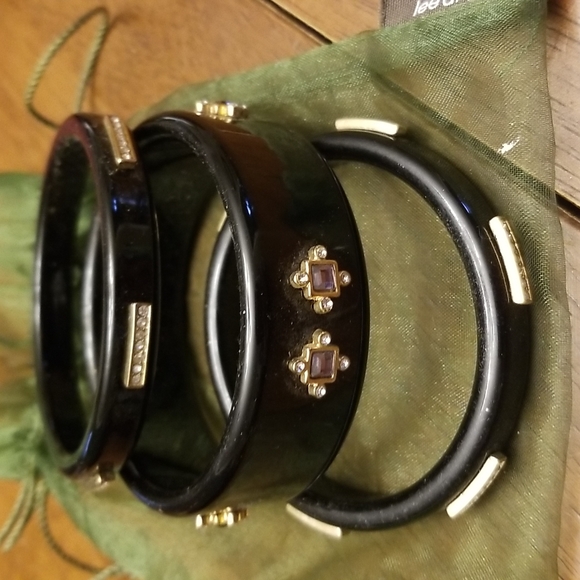 Jewelry - Set of three black bangle bracelets